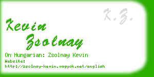 kevin zsolnay business card